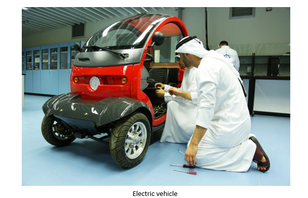 Researchers working on the ESCO Lab electric-vehicle prototype