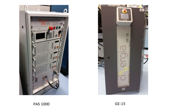 PAS 1000 power amplifier and Cinergia GE-15 grid emulator in the ESCO Lab